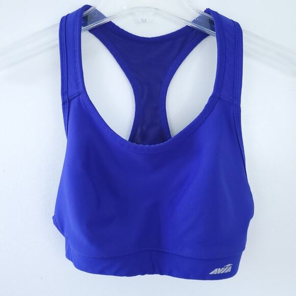 Avia Sports Bra Blue Small Racerback Athletic Workout Bra Top - Excellent - Picture 1 of 3